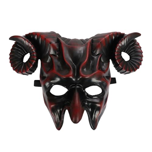 JDZYFFS Desktop Kunststatue Skulptur, Vollkopf-Dämonen-Teufelsmaske, Gruselige Halloween-Maske Für Erwachsene, Halloween-Maskenball, Cosplay-Requisiten(#2) von JDZYFFS
