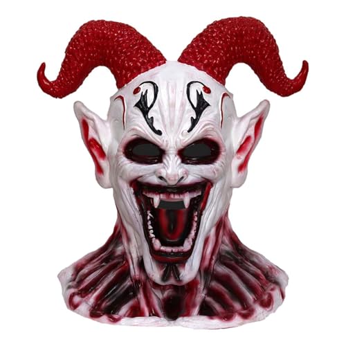 JDZYFFS Desktop Kunststatue Skulptur, Vollkopf-Dämonen-Teufelsmaske, Gruselige Halloween-Maske Für Erwachsene, Halloween-Maskenball, Cosplay-Requisiten(#5) von JDZYFFS