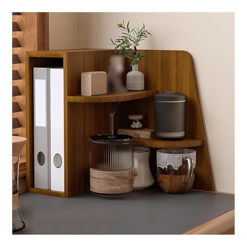 JDZYFFS Desktop Organizer Bücherregal - Schreibtisch-Bücherregal, Über Dem Computer Holz-Aufbewahrungsdisplay, Rack-Arbeitsplatten-Organizer Für Zuhause(C) von JDZYFFS