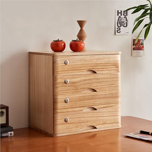 JDZYFFS Schreibtisch Organizer - Schreibtisch Organizer, Aufbewahrungsbox Aus Holz Mit Abschließbaren Schubladen(B,4 Layer) von JDZYFFS