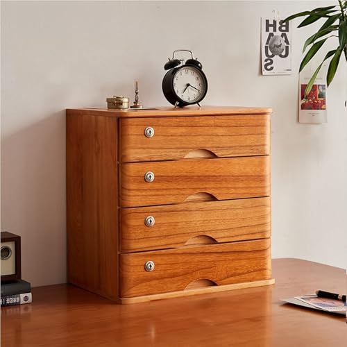 JDZYFFS Schreibtisch Organizer - Schreibtisch Organizer, Aufbewahrungsbox Aus Holz Mit Abschließbaren Schubladen(D,4 Layer) von JDZYFFS
