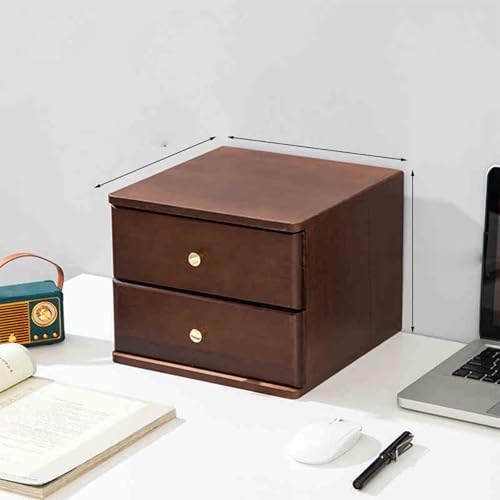 JDZYFFS Schreibtisch Organizer Schubladenbox - Schreibtisch-Organizer-Box Aus Holz Mit 1/2/3/4 Schubladen, Schreibtischs Zubehör Aufbewahrungsboxen, Schreibtischs-Aufbewahrungsschrank(Black,2 Layer) von JDZYFFS