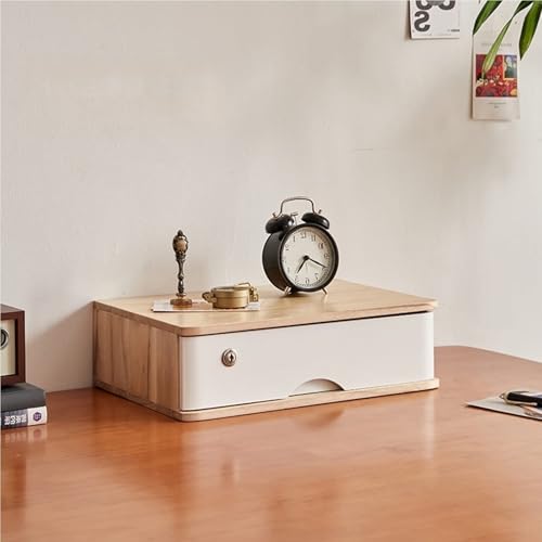 Schreibtisch-Aufbewahrungsbox Mit Schubladen - Aktenschrank Für Den Schreibtisch, Aufbewahrungsbox Aus Massivholz Mit Schubladen, 1/2/3/4-stöckig Mit Schloss, Flacher Aktenschrank(D,1 Layer) von JDZYFFS