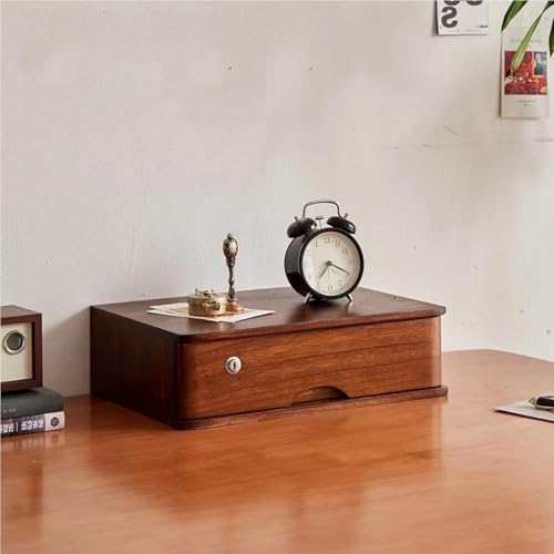 Schreibtisch-Aufbewahrungsbox Mit Schubladen - Aufbewahrungsbox Aus Massivholz Mit Schubladen, Aktenschrank Für Den Schreibtisch, 1/2/3/4-stöckig Mit Schloss, Flacher Aktenschrank(B,1 Layer) von JDZYFFS