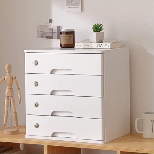 Schreibtisch Organizer Aufbewahrungsboxen - Aktenschrank Für Den Schreibtisch, Schreibtisch-Organizer Aus Holz Mit 2 Schubladen, Akten-Tisch-Organisationseinheit(White,4 Layer) von JDZYFFS