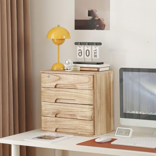 Schreibtisch Organizer Aufbewahrungsboxen - Schreibtischs-Schubladenschrank Aus Holz, Aktenschrank Für Den Schreibtisch, Schreibtischs-Aufbewahrungsbox Mit Abschließbaren Schubladen(B,4 Layer) von JDZYFFS