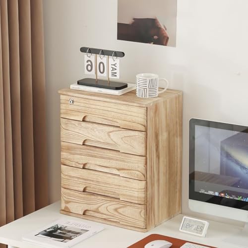 Schreibtisch Organizer Aufbewahrungsboxen - Schreibtischs-Schubladenschrank Aus Holz, Aktenschrank Für Den Schreibtisch, Schreibtischs-Aufbewahrungsbox Mit Abschließbaren Schubladen(B,5 Layer) von JDZYFFS