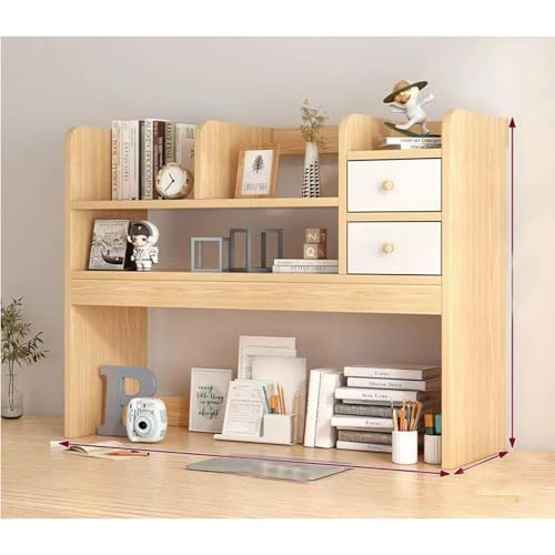 Schreibtisch-Organizer - Desktop Organizer Bücherregal, Bücherregal Für Den Schreibtisch, Mehrzweck-Aufbewahrungsorganizer In Hutch-Form, 3-lagiges Präsentationsregal Mit 6 Trennwänden Und Zwei Türen von JDZYFFS
