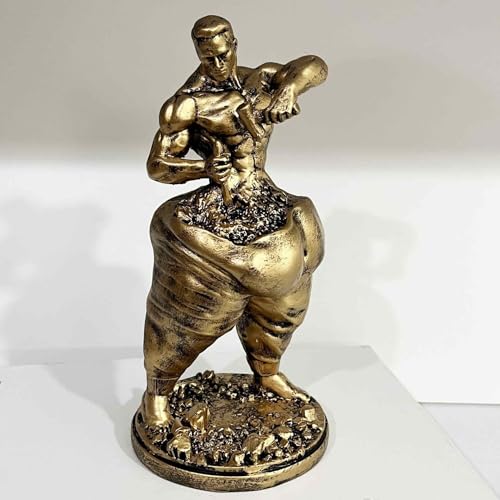 Skulpturen Statue - Home Decoration Ornaments, Skulptur Modernes Goldenes Harz, Wohnzimmer Dekor Fitness Statue, Gewichtsverlust Fitness Statue, Abstrakte Dekoration Athlet Design Figur Statue von JDZYFFS