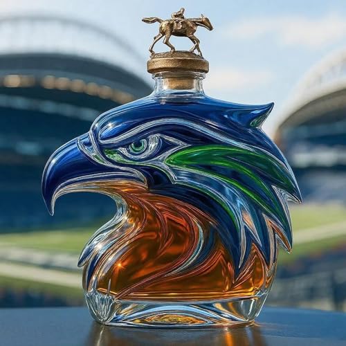 Weindekanter - Whisky Dekanter Skulpturen Statue, 3D-Whisky-Weinflasche In Adlerkopfform, Neuartiger Whiskys-Dekanter Aus Glas, Kreative Leere Weinflaschen Mit Tiermotiv, Kunstdekor-Geschenk(#1) von JDZYFFS