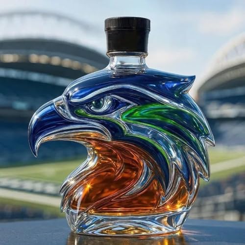 Weindekanter - Whisky Dekanter Skulpturen Statue, 3D-Whisky-Weinflasche In Adlerkopfform, Neuartiger Whiskys-Dekanter Aus Glas, Kreative Leere Weinflaschen Mit Tiermotiv, Kunstdekor-Geschenk(#3) von JDZYFFS