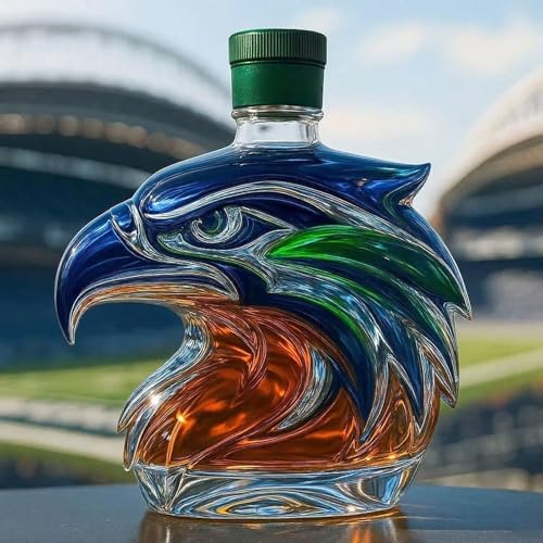 Weindekanter - Whisky Dekanter Skulpturen Statue, 3D-Whisky-Weinflasche In Adlerkopfform, Neuartiger Whiskys-Dekanter Aus Glas, Kreative Leere Weinflaschen Mit Tiermotiv, Kunstdekor-Geschenk(#4) von JDZYFFS