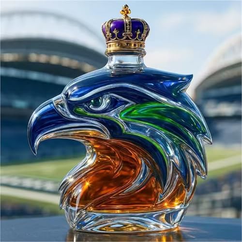Weindekanter - Whisky Dekanter Skulpturen Statue, 3D-Whisky-Weinflasche In Adlerkopfform, Neuartiger Whiskys-Dekanter Aus Glas, Kreative Leere Weinflaschen Mit Tiermotiv, Kunstdekor-Geschenk(#5) von JDZYFFS