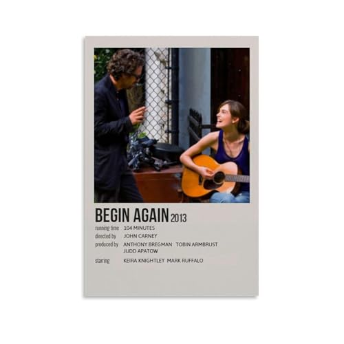 JDfenggu Poster "Begin Again", ästhetisches Cover-Poster, Design, Gemälde für Wohnzimmer, Schlafzimmer, 60 x 90 cm, ungerahmter Stil von JDfenggu