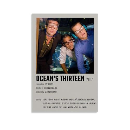 JDfenggu Poster "Ocean's Thirteen", ästhetisches Cover-Poster, Designgemälde für Wohnzimmer, Schlafzimmer, 40 x 60 cm, ungerahmter Stil von JDfenggu