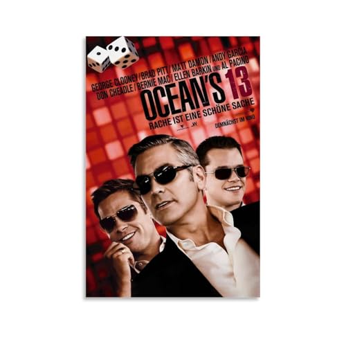 JDfenggu Poster "Ocean's Thirteen", ästhetisches Cover-Poster, Designgemälde für Wohnzimmer, Schlafzimmer, 40 x 60 cm, ungerahmter Stil von JDfenggu