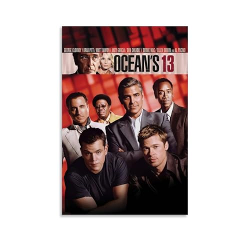 JDfenggu Poster "Ocean's Thirteen", ästhetisches Cover-Poster, Designgemälde für Wohnzimmer, Schlafzimmer, 40 x 60 cm, ungerahmter Stil von JDfenggu