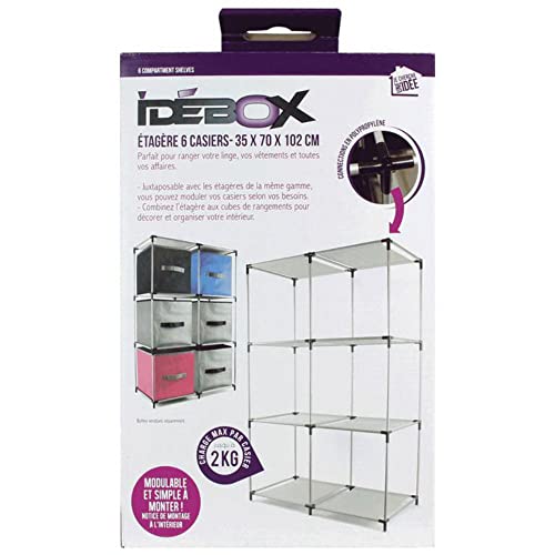 IDEBOX CMRG5827 Regal mit 6 Fächern, Metall, grau, 6 Casiers von IDEBOX