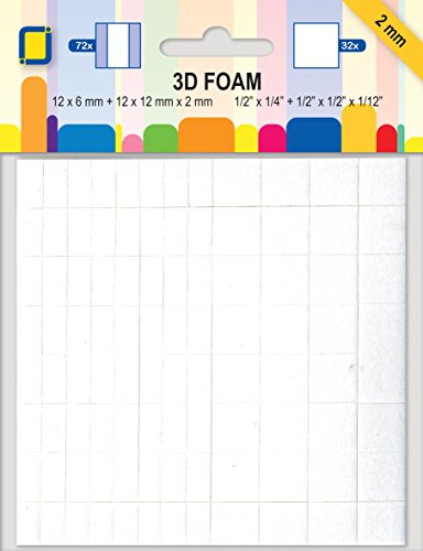 JE 3D Schaumstoff Quadrate und Rechtecke-2 mm, Synthetisches Material, weiß, 14.8 x 11.1 x 0.2 cm von JEJE