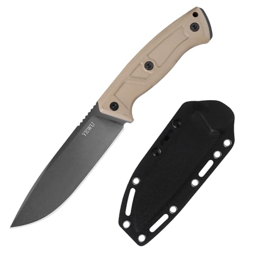 JEABROTHER Feste Messer G10 Griff und Kydex Hülle Outdoor EDC Camping, Wandern Handwerkzeuge (Desert stalk) von JEABROTHER