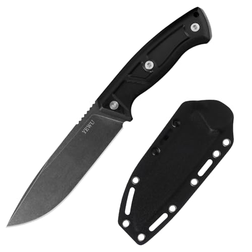JEABROTHER Feste Messer G10 Griff und Kydex Hülle Outdoor EDC Camping, Wandern Handwerkzeuge (black grip) von JEABROTHER