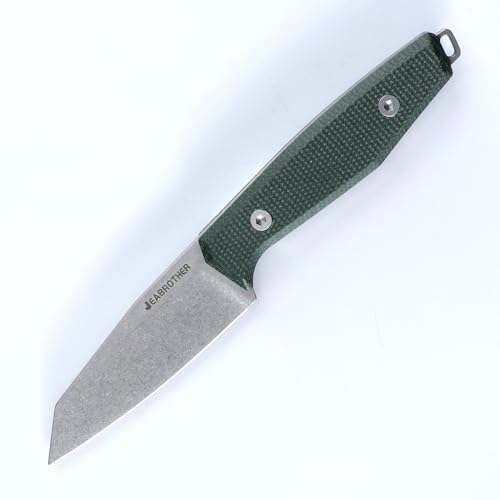 JEABROTHER Messer 14C28N Stahl Festes Messer, Kydex Männer Scheide EDC Outdoor Camping Obst Messer (Steingewaschener flacher Kopf) von JEABROTHER