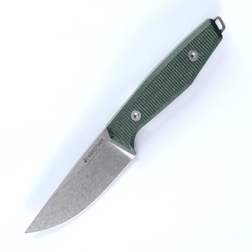 JEABROTHER Messer 14C28N Stahl Festes Messer, Kydex Männer Scheide EDC Outdoor Camping Obst Messer (Steinwaschspitze) von JEABROTHER