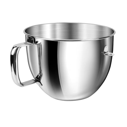 7QT Edelstahl-Mixerschüssel für Kitchenaid Standmixer, Küchenhelfer Rührschüssel für 7QT Lift Mixer mit Griff, kompatibel mit KSM70SKXXBK, spülmaschinenfest 7QT Edelstahl-Mixerschüssel für Kitchenaid Standmixer, Küchenhelfer Rührschüssel für 7QT Lift Mixer mit Griff, kompatibel mit KSM70SKXXBK, spülmaschinenfest von JEASOM