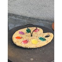 Vintage Vallauris Keramik Käse - Oder Wurstbrett, Palette, 1950/60 von JECHINEPOURVOUS
