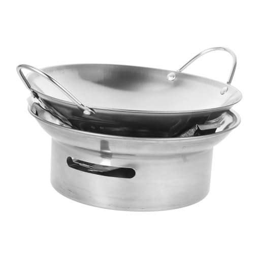 JECOMPRIS 1 Set Edelstahl Grillplatte Metall Küchenkochtopf Metall Kochtopf Haushaltsgeschirr Küchenwok Kleine Kochtöpfe Doppelohrtopf Metallpfannen Zum Kochen Woks Pfanne Silber JECOMPRIS 1 Set Edelstahl Grillplatte Metall Küchenkochtopf Metall Kochtopf Haushaltsgeschirr Küchenwok Kleine Kochtöpfe Doppelohrtopf Metallpfannen Zum Kochen Woks Pfanne Silber von JECOMPRIS