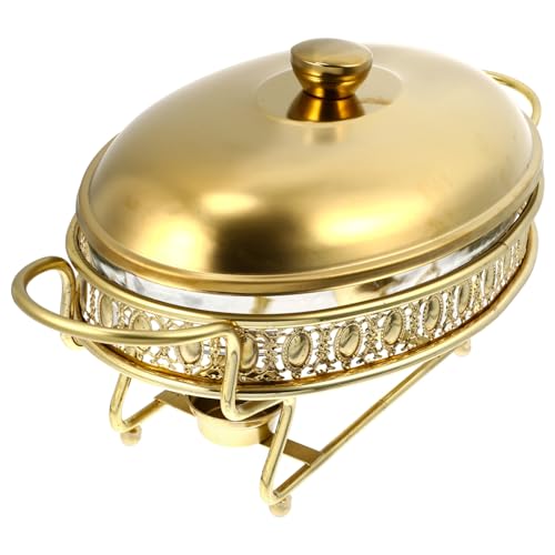 JECOMPRIS 1 Stück Buffet Wärmer Gold Lebensmittelheizgerät für Restaurant Catering und Buffet Robuste Warmhaltebox mit Einfacher Bedienung und Langlebiger von JECOMPRIS