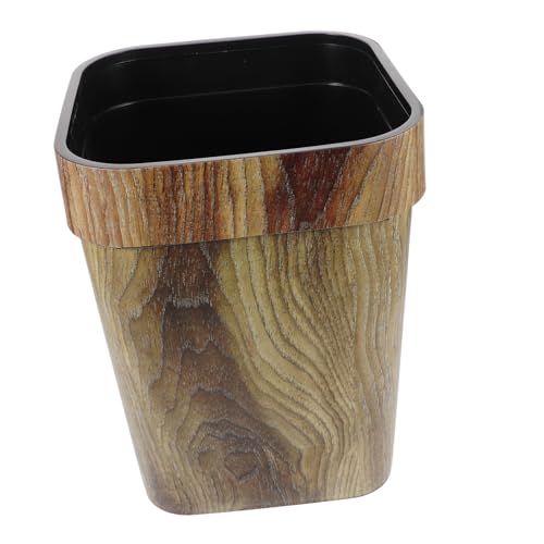 JECOMPRIS 1 Stück Retro Holzoptik Müllbehälter Robuster Abfalleimer für Wohnzimmer Schlafzimmer und Küche Umweltfreundlicher Müllkorb mit Elegantem Design und Hoher Kapazität Vielseitig von JECOMPRIS