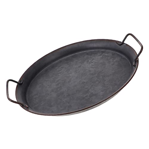 JECOMPRIS 1 Stück Tray mit Griff Vintage Aufbewahrungstablett für Küche und Deko Durchmesser Leicht Langlebig als Fotorequisit für Präsentation von Snacks von JECOMPRIS