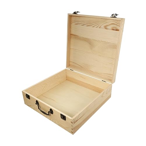JECOMPRIS 1 Stück Vintage Holz Aufbewahrungsbox mit Griff Retro Stil Handgefertigte Truhe für Dekoration Schmuck und Robuste und Langlebige Holzbox Naturfarbe JECOMPRIS 1 Stück Vintage Holz Aufbewahrungsbox mit Griff Retro Stil Handgefertigte Truhe für Dekoration Schmuck und Robuste und Langlebige Holzbox Naturfarbe von JECOMPRIS
