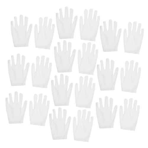 JECOMPRIS 10 Paare Münzsammlungshandschuhe Baumwollstreckhandschuhe Inspektionshandschuhe aus Baumwolle Münzinspektionshandschuhe Feuchtigkeitsspendende Arbeitshandschuhe Weiß von JECOMPRIS