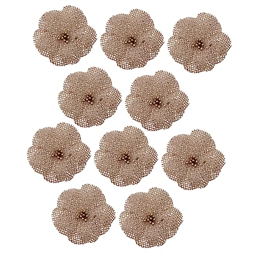 JECOMPRIS 10 Stück Teiliges DIY Jute Blumen Handgemachte Natur Dekoration für Hochzeiten Feste und Bastelprojekte Rustikale Sackleinenblumen für Kreative Anlässe von JECOMPRIS