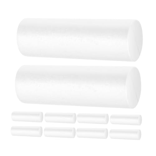 JECOMPRIS 10 Stück Teiliges Weiße Schaumstoff zylinder Robuste Styropor rohlinge für DIY Bastelprojekte Vielseitige Schaumstoff stäbe zum Carving und Kreativen Dekorieren für Altersgruppen von JECOMPRIS