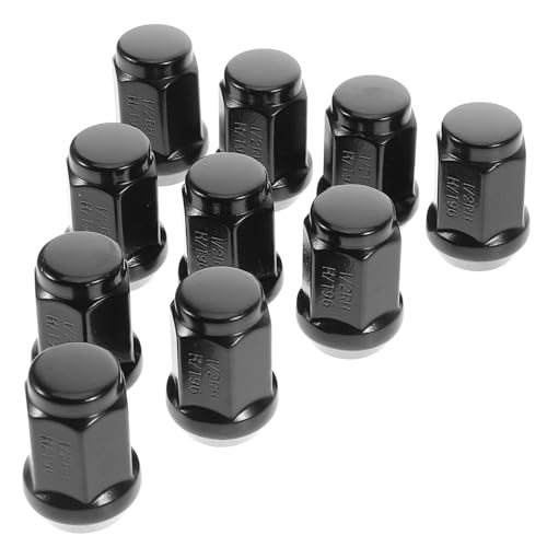 JECOMPRIS 10 Stück schwarze Radmuttern Reifenmutter Metall Black JECOMPRIS 10 Stück schwarze Radmuttern Reifenmutter Metall Black von JECOMPRIS