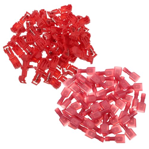 JECOMPRIS 100 Stück Brechenfreies Terminal Weibliche Kabelverbinder Elektrische Anschlüsse Terminal-anschlüsse Schnellkupplung Männlich Verkabelungssatz Nylon Rot von JECOMPRIS