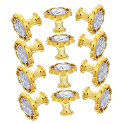JECOMPRIS 12 Stück Teiliges Dekorative Schrankknöpfe in Blumenform mit Funkelnden Strass Moderne Möbelgriffe für Küchenschränke Kleiderschränke und Schrauben Silberfarben von JECOMPRIS