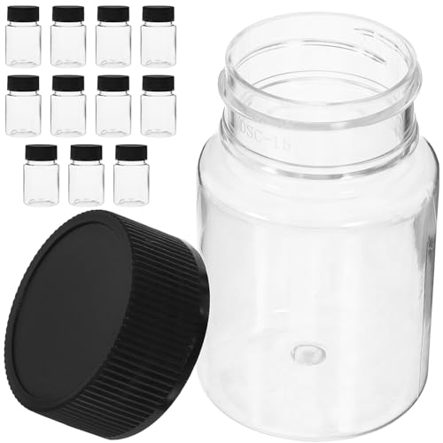 JECOMPRIS 12 Stück Weithals-Reagenzflaschen 50 Ml Durchscheinende Plastikflaschen Mit Schraubverschluss Leere Nachfüllbare Probenfläschchen Für Pillen Pulver Wasser von JECOMPRIS