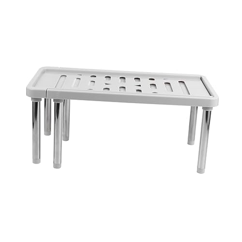 JECOMPRIS Ausziehbares Regal Aus Edelstahl Und Pp-Material Vielseitige Aufbewahrungshalterung Für Küche Wohnzimmer Toilette Und Garten Verstellbares Design Zum Einfachen Anpassen von JECOMPRIS