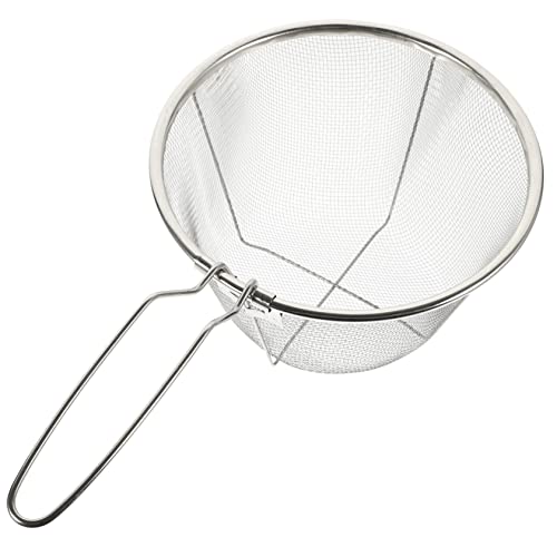 JECOMPRIS 1Stück Frittierkorb Runder Bratkorb mit Langem Griff für Chicken zum Frittieren und Abtropfen von Lebensmitteln Hitzebeständig und Leicht von JECOMPRIS