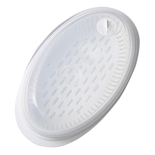 JECOMPRIS 1Stück Lebensmittelechter PP Fischdampfer mit Deckel für Mikrowelle Gedämpftem Brötchen Reis und Knödeln mit Entlüftungsloch von JECOMPRIS