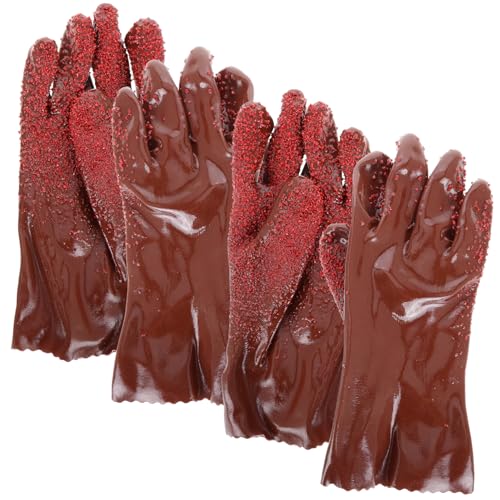 JECOMPRIS 2 Paare Anti-rutsch-pvc-handschuhe Rohrreinigungshandschuhe Langlebige Gebrauchshandschuhe Klempner-allzweckhandschuhe Abflusshandschuhe Für Klempner Wasserdichte Schlange Kaffee von JECOMPRIS