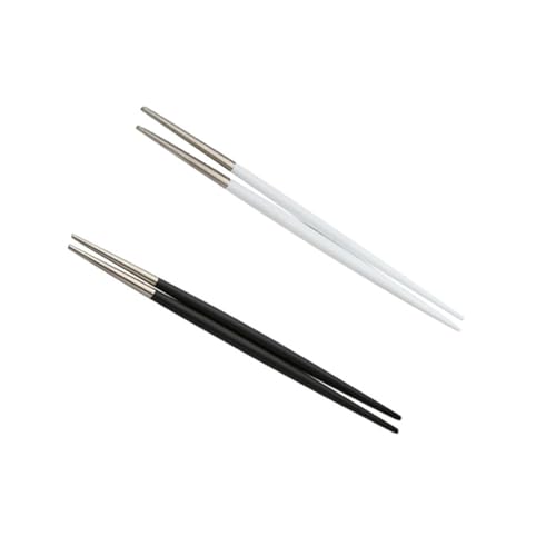JECOMPRIS 2 Paare Japanische Edelstahl Spitzkopfstäbchen für Sushi Essstäbchen Langlebig Spülmaschinenfest Rutschfest Praktisches Design für Restaurant und Zuhause von JECOMPRIS