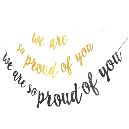 JECOMPRIS 2 Sätze Abschluss Deko Banner Gold Schwarz Graduation Party Girlande mit Aufschrift für Feier Fotorequisite Partydekoration Schulabgänger Feier JECOMPRIS 2 Sätze Abschluss Deko Banner Gold Schwarz Graduation Party Girlande mit Aufschrift für Feier Fotorequisite Partydekoration Schulabgänger Feier von JECOMPRIS