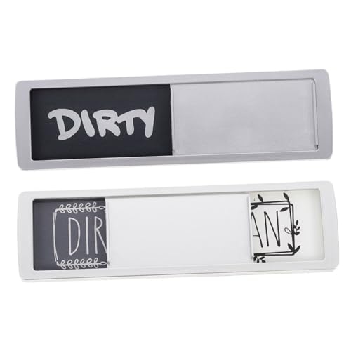 JECOMPRIS 2 Sätze Magnetische Clean Dirty Schilder für Geschirrspüler und Waschmaschine Wendbare Kratzfeste Küchen Haushaltsmagnete in Silber blau und Silber schwarz von JECOMPRIS