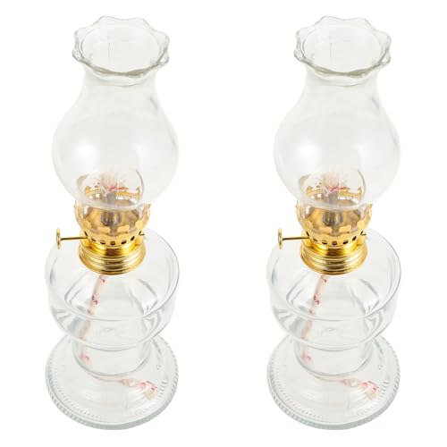 JECOMPRIS 2 Sätze Retro Kerosinlampe Set Große Vintage Öllampe Ersatzdochte Dekorative Petroleumlampe für Zuhause Camping und Notfallbeleuchtung von JECOMPRIS