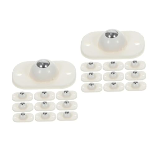 JECOMPRIS 2 Sätze Zauberer Schwenkstuhl Rollen Selbst Für Möbel Universalrad Mini-räder Mini-kleberäder Mini-laufrad Möbelräder Kleber Räder Kleine Räder Rostfreier Stahl Weiß 16 Stücke * 2 von JECOMPRIS